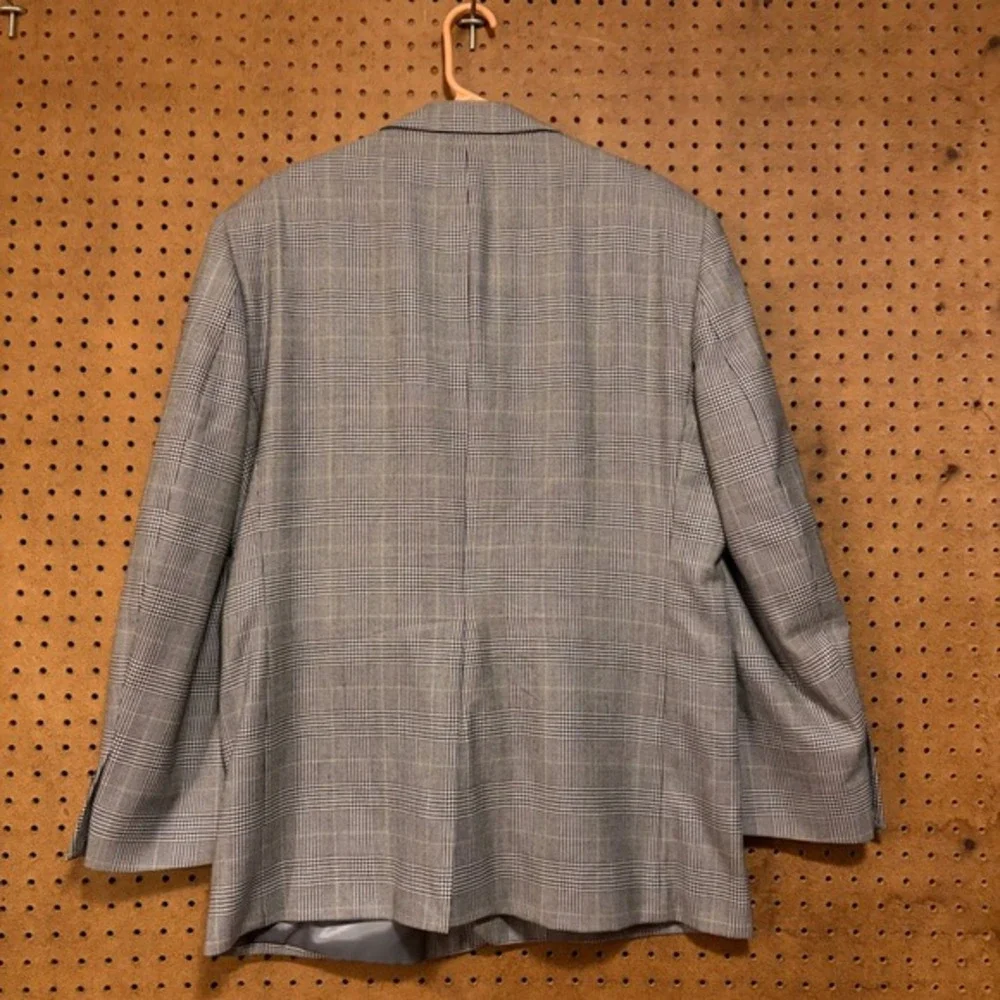 Schuecking's Mens 44R Glen Plaid Blazer Jacket 100% Wool Gray Arthur WOO1226‎